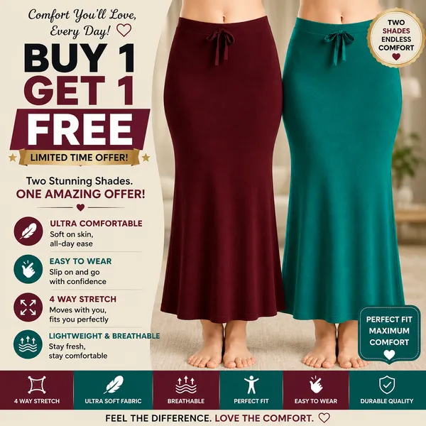 Pack_Of_2_Maroon_And_Peacock_Green_Premium_Lycra_Saree_Shapewear_For_Women