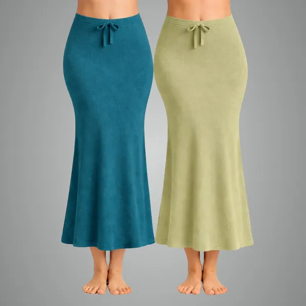 Pack_Of_2_Peacock_Green_And_Pista_Premium_Lycra_Saree_Shapewear_For_Women