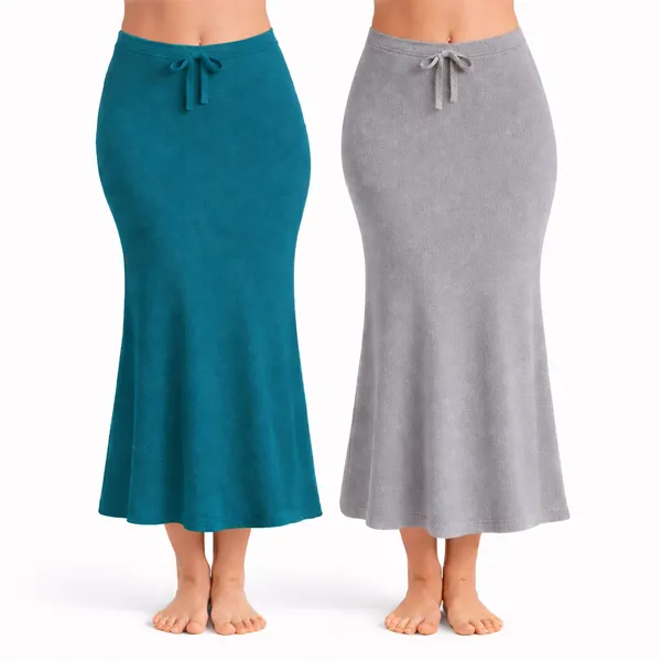 Pack_Of_2_Peacock_Green_And_Grey_Premium_Lycra_Saree_Shapewear_For_Women