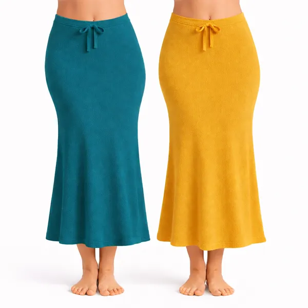 Pack_Of_2_Peacock_And_Mustard_Premium_Lycra_Saree_Shapewear_For_Women