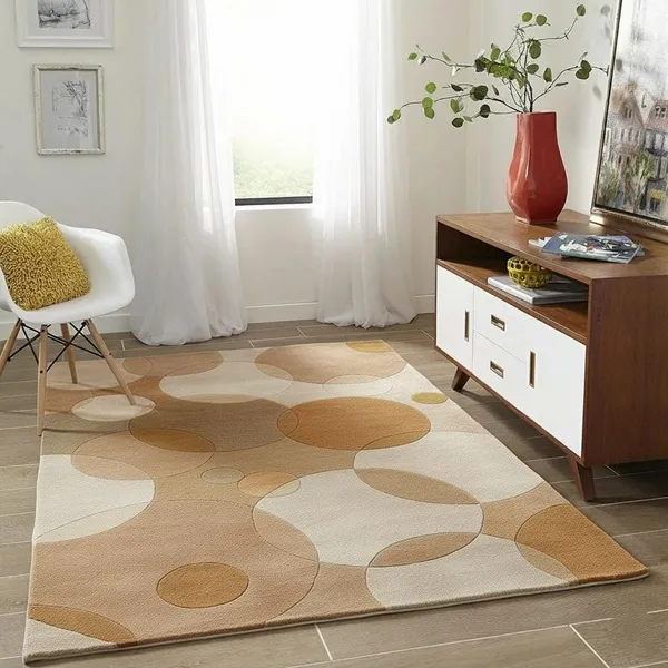 Sand_Brown_And_Gold_Area_Rug_Wool_For_Home_&_Office