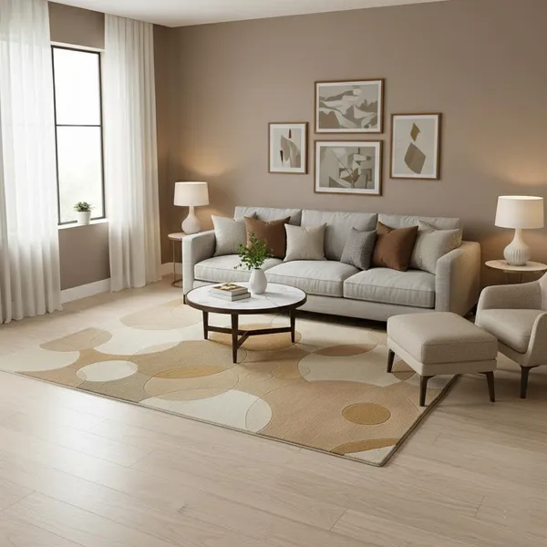 Sand_Brown_And_Gold_Area_Rug_Wool_For_Home_&_Office