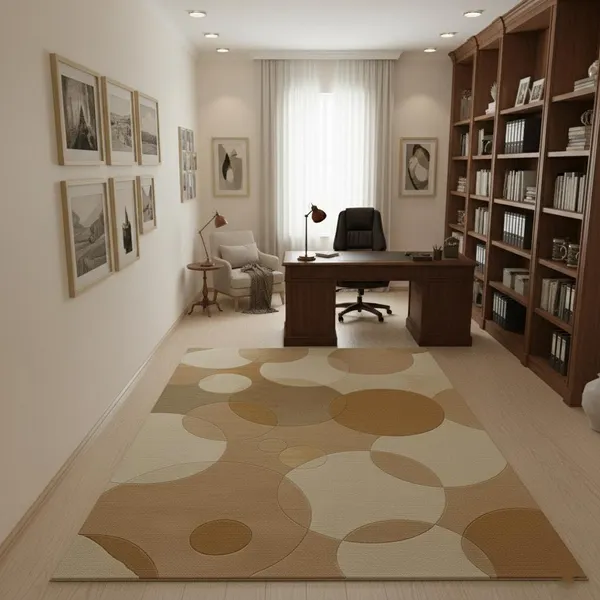 Sand_Brown_And_Gold_Area_Rug_Wool_For_Home_&_Office