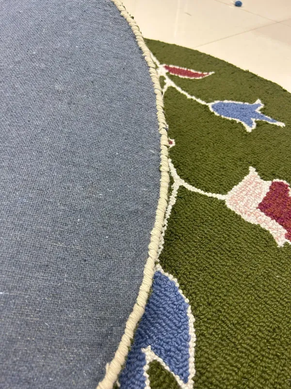 Green_Area_Rug_Wool_For_Home_&_Office