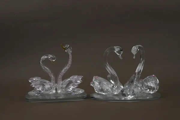 Crystal_Glass_Swan_Decorative_Showpiece_Set_2_Pieces