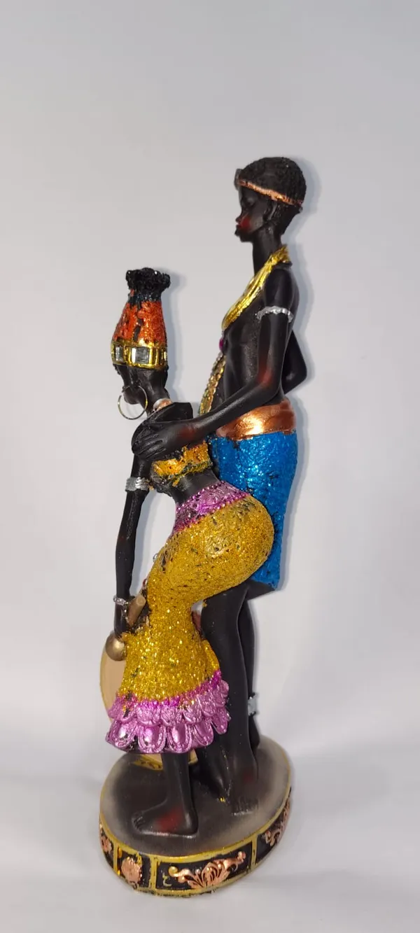 Decorative_African_Tribal_Family_Figurine_With_Drum_And_Shield
