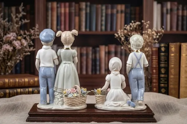 Porcelain_Figurine_Set_Children_With_Flower_Basket_And_Building_Blocks