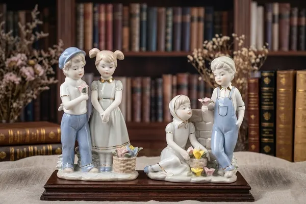Porcelain_Figurine_Set_Children_With_Flower_Basket_And_Building_Blocks
