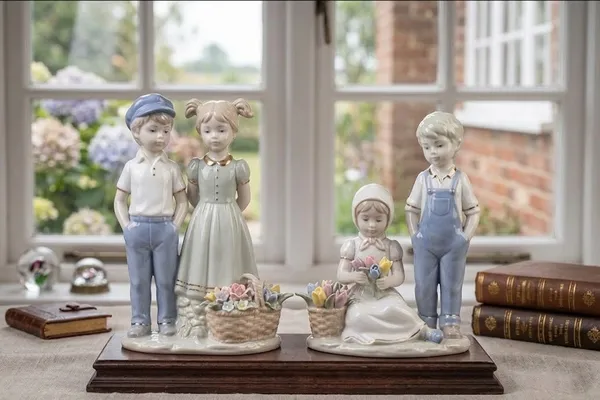 Porcelain_Figurine_Set_Children_With_Flower_Basket_And_Building_Blocks