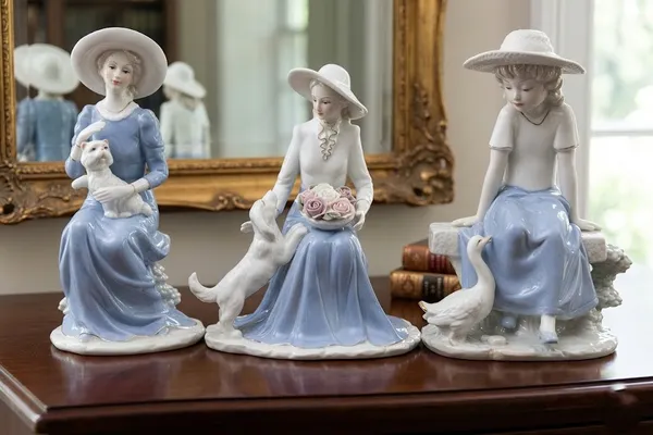 Elegant_Porcelain_Lady_Figurines_With_Hats_And_Geese_Set_Of_3