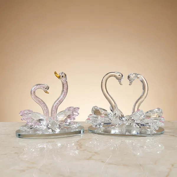 Crystal_Glass_Swan_Decorative_Showpiece_Set_2_Pieces