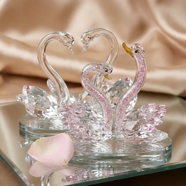 Crystal_Glass_Swan_Decorative_Showpiece_Set_2_Pieces