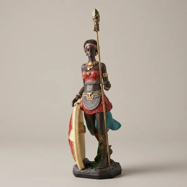African_Warrior_Decorative_Figurine_With_Spear_And_Shield