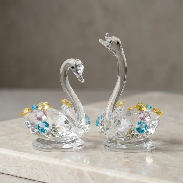 Crystal_Glass_Swan_Decorative_Showpieces_With_Blue_Accents_Set_Of_2