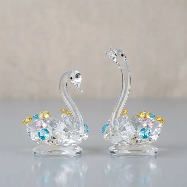 Crystal_Glass_Swan_Decorative_Showpieces_With_Blue_Accents_Set_Of_2