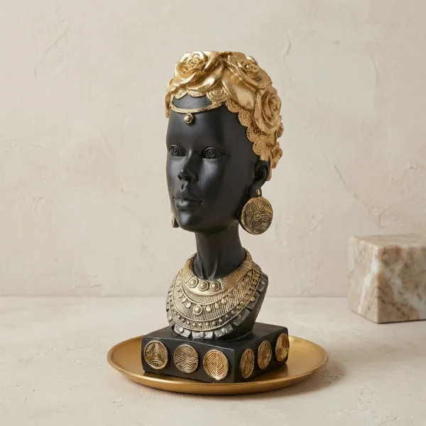 Decorative_Black_And_Gold_Goddess_Bust_Sculpture