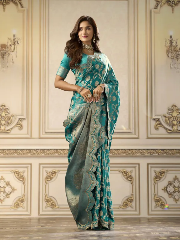 PREMIUM_SILK_FABRIC_SAREE_WITH_HEAVY_SAROSKI_&_AMERICAN_DIAMOND_WORK
