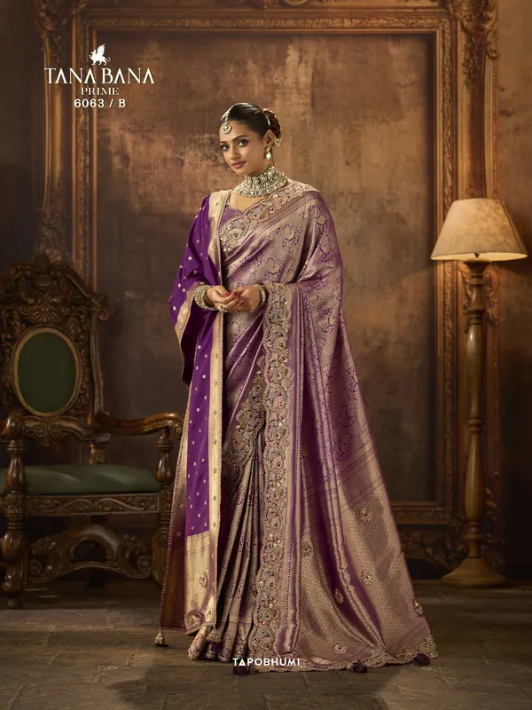KADWA_KASAB_SILK_SAREE_HEAVY_KOLKATA_THEME_HEAVY_ZARDOZI_WORK_HAND_DIAMOND_&_KUNDAN_NAVLAKHA_STONES_WORK_WITH_HEAVY_DUPATAA