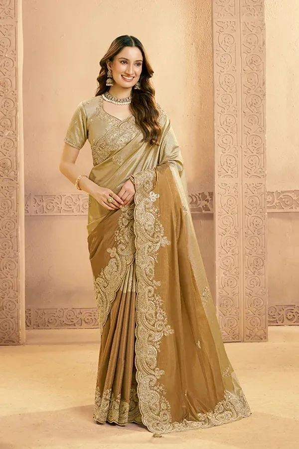 Metalic_Golden_Metallic_Kora_Zari_Silk_Beads_Saree