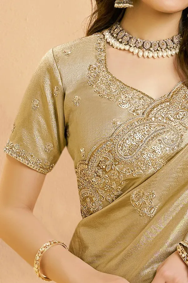Metalic_Golden_Metallic_Kora_Zari_Silk_Beads_Saree
