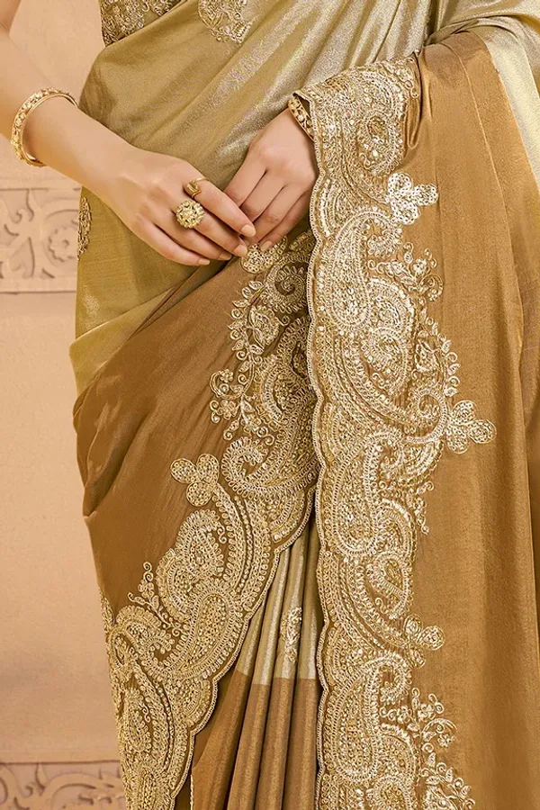 Metalic_Golden_Metallic_Kora_Zari_Silk_Beads_Saree