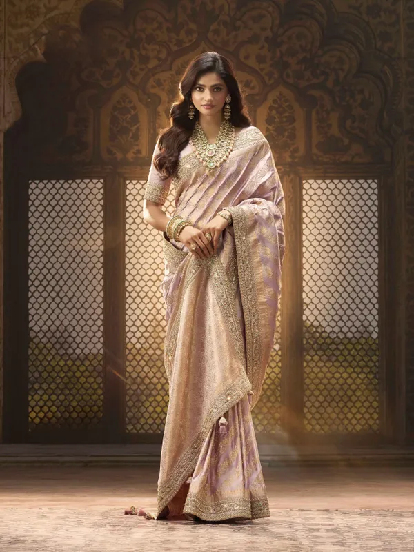 PREMIUM_SATIN_SILK_SAREE_WITH_KOLKATA_THEME_EMBRODIERY_HAND_DIAMOND_KUNDAN_WORK