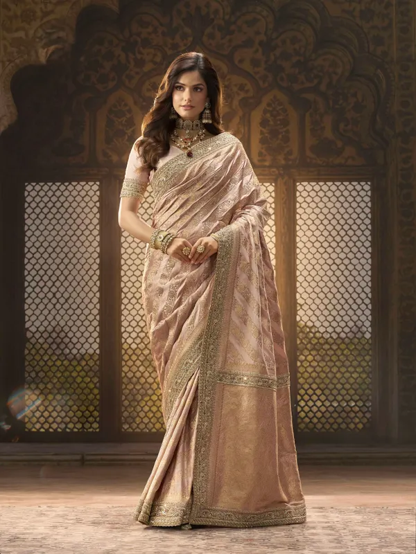 PREMIUM_SATIN_SILK_SAREE_WITH_KOLKATA_THEME_EMBRODIERY_HAND_DIAMOND_KUNDAN_WORK