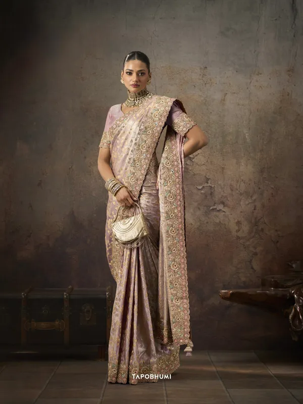 PREMIUM_SATIN_SILK_SAREE_*KOLKATA_THEME_EMBRODIERY*_*HAND_DIAMOND*KUNDAN_WORK