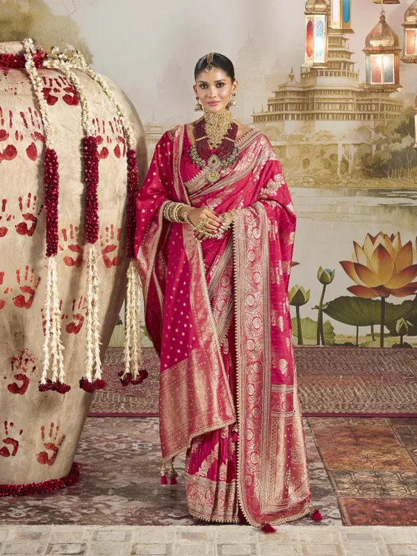 SILK_KATAN_SAREE_WITH_MARODI_ZARDOZI_BORDER_HEAVY_SAROSKI_WITH_AMERICAN_DIAMOND_WORK_KUNDAN_WORK_NAVLAKHA_STONES_WORK_WITH_HEAVY_DUPATAA