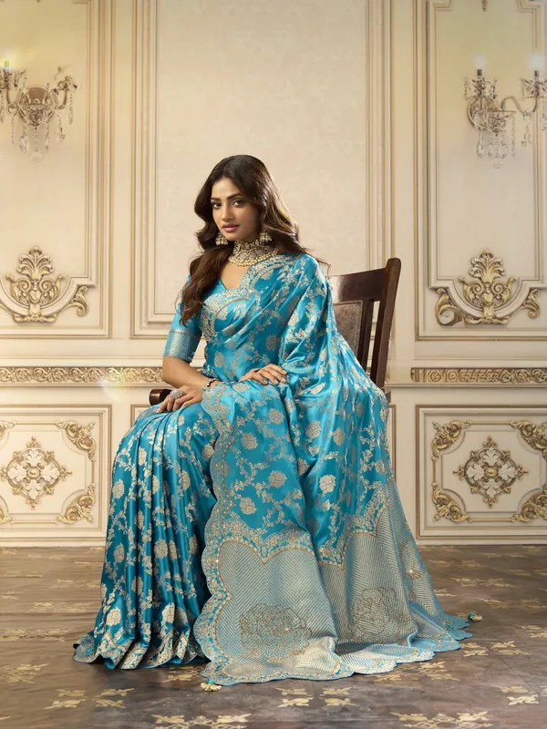 PREMIUM_SILK_FABRIC_SAREE_WITH_HEAVY_SAROSKI_&_AMERICAN_DIAMOND_WORK