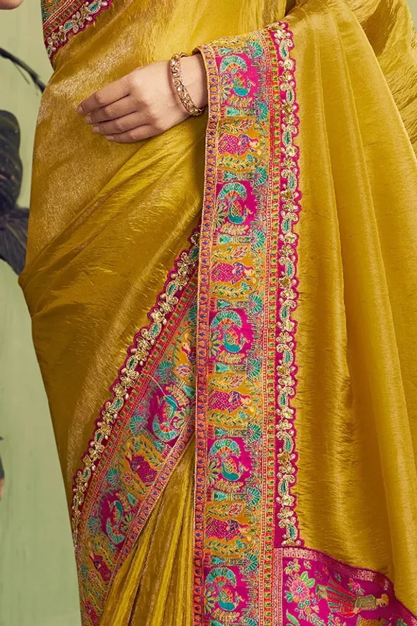 Yellow_Rangkat_Woven_Sequence_Embroidery_Saree