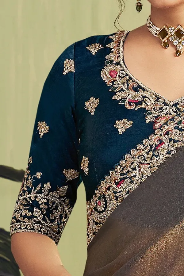 Zari_Organza_Satin_SAREE_WITH_Thread_Embroidery_With_Stone_Handwork