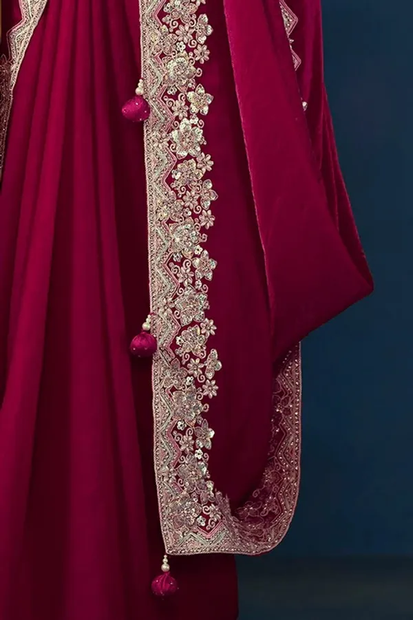 TWO_TONE_SATIN_SILK_SAREE_WITH_Sandwich_Sequins_and_Beads_Work_with_Scallops
