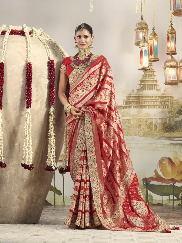 PURE_VISCOSE_KHADDI_GEORGETTE_SAREE_FULL_SAREE_HEAVY_EMBROIDERY_HAND_DIAMOND_&_MOTI__PATCH_BUTTA_WORK