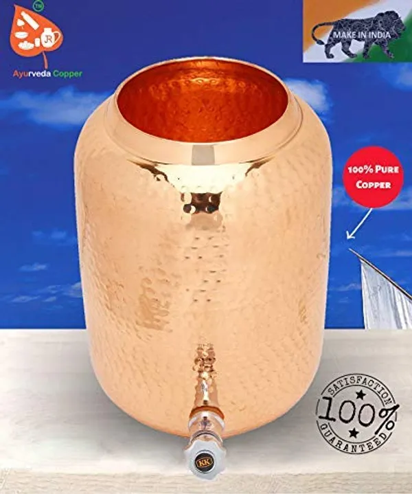 Copper_Matka_Water_6_Litre_Hammered_Copper_Water_Dispenser_(Matka)_Container_Pot_with_2_Pure_Copper_Glasses_Pure_Copper_and_Ayurveda_Health_Benefits