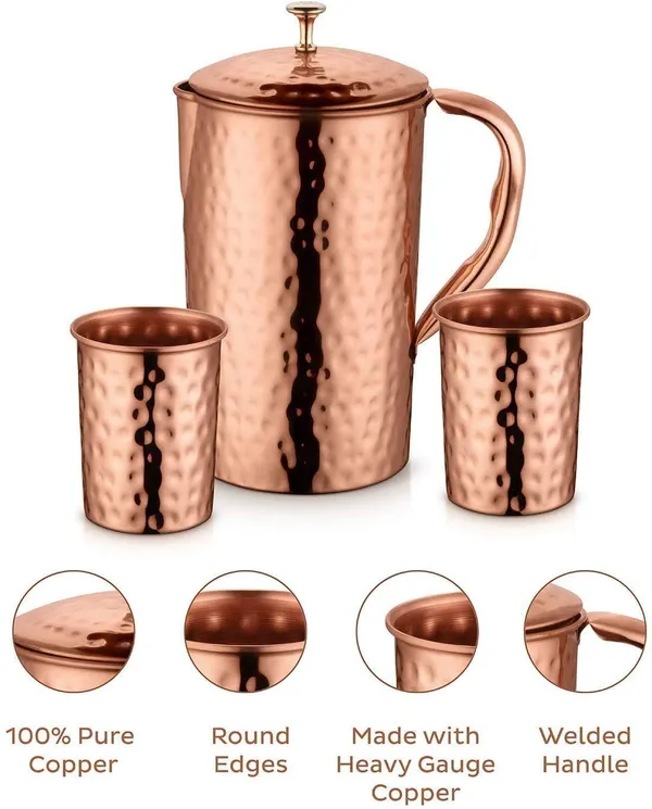 __Jug_with_2_Glass_(2000Ml_of_Jug,_400ML_of_Each_Glass)_(Hammered_Jug_Plain_Design)