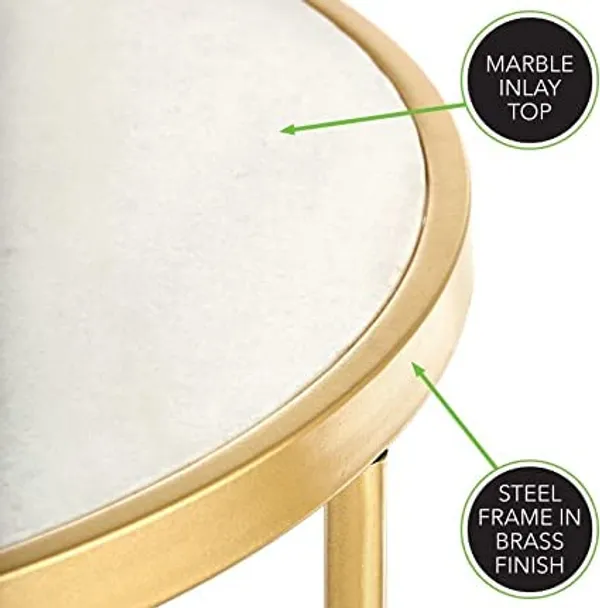 Copper_Round_Metal_Side/End_Table_with_Decorative_Legs,_in-Lay_Top,_Home_Decor_Accent_Furniture_for_Living_Room,_Bedroom_-Clear_Glass_Table_top