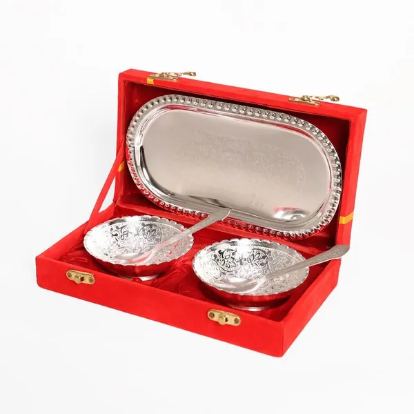 Copper_German_Silver_Bowl_with_Royal_Velvet_Box_-5_Pieces_Set_Gift_Item_(2_Bowl_2_Spoon_1_Tray)