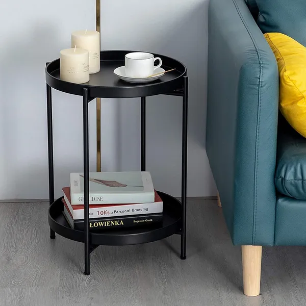 Copper_2_Tier_End_Table_Folding_Metal_Side_Table_Waterproof_Small_Accent_Coffee_Table_Sofa_Side_Table_with_Removable_Tray_for_Living_Room_Bedroom_Balcony_and_Office_(Matt_Black)