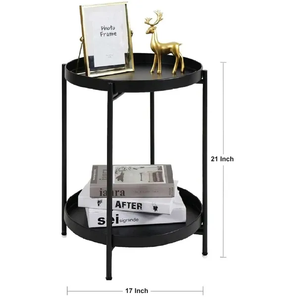 Copper_2_Tier_End_Table_Folding_Metal_Side_Table_Waterproof_Small_Accent_Coffee_Table_Sofa_Side_Table_with_Removable_Tray_for_Living_Room_Bedroom_Balcony_and_Office_(Matt_Black)