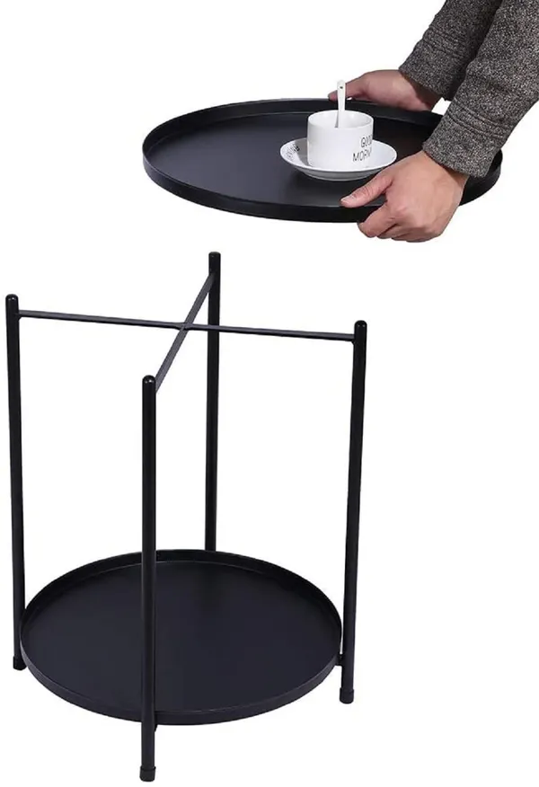Copper_2_Tier_End_Table_Folding_Metal_Side_Table_Waterproof_Small_Accent_Coffee_Table_Sofa_Side_Table_with_Removable_Tray_for_Living_Room_Bedroom_Balcony_and_Office_(Matt_Black)