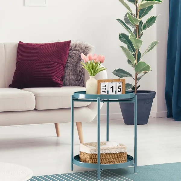 Copper_2_Tier_Round_Side_Table,_Folding_Metal_End_Tables_Small_Nightstand_Accent_Table_with_Two_Removable_Tray_for_Bedroom_Living_Room_Bedside_Small_Spaces_Blue_Gray