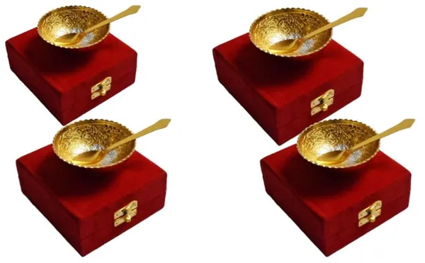German_Silver_Gold_and_Silver_Plated_Bowl_Set_of_4,_100_ML