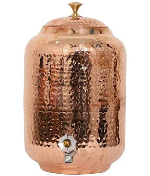 Copper_Hammered_Copper_Water_Dispenser_(Matka)_Container_Pot_(8000_ml)