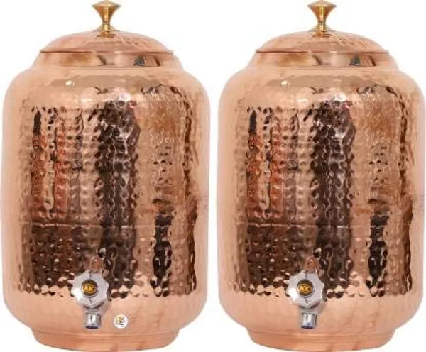 Copper_Hammered_Copper_Water_Dispenser_(Matka)_Container_Pot_(8000_ml)