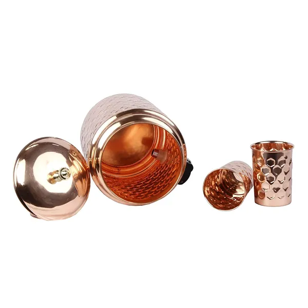 Copper_Hammered_Copper_Water_Dispenser_(Matka/Pot)_Container_Pot
