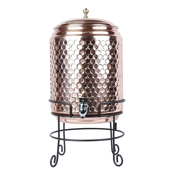 Copper_Hammered_Copper_Water_Dispenser_(Matka/Pot)_Container_Pot
