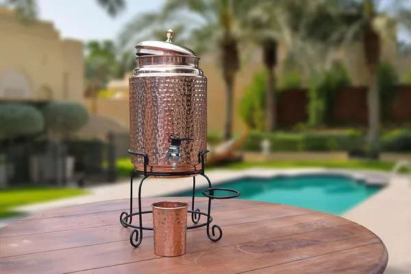 Copper_5_Litre_Hammered_Water_Dispenser_(Matka/Pot/Dispenser/Water_Cooler)_Container_Pot_with_1_Copper_Glass_and_Stand_(5000_ml)