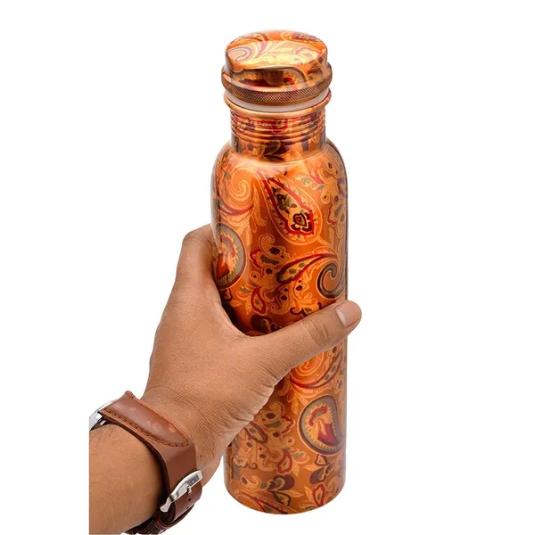 Copper__|Copper_Matt_Finish_Printed_Water_Bottle,_1000_ml,_27×7.5_cm,_Coffee