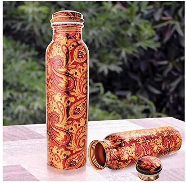 CopperTM_|Pure_Copper_Printed_Water_Bottle_|_Plain_Copper_Bottle_1_Litre,_Leak_Proof,_Jointless,_Seamless_Outer_Layer_Lacquered_Stain_Free_|_Capacity-1000_ml_|_Antique_Yoga_Water_Bottle